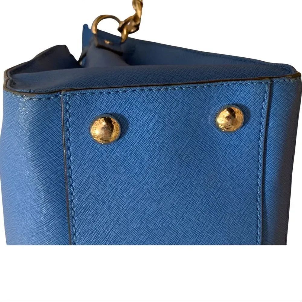 ❤️SOLD❤️MICHAEL Michael Kors Hamilton Heritage Blue PadLock Saffiano Leather Bag - Picture 8 of 10